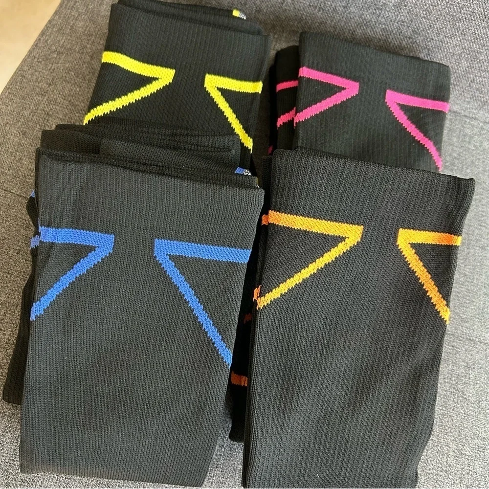 Black + Neon Accent Compression Socks, 20-30mmHg compression (1 pair)
